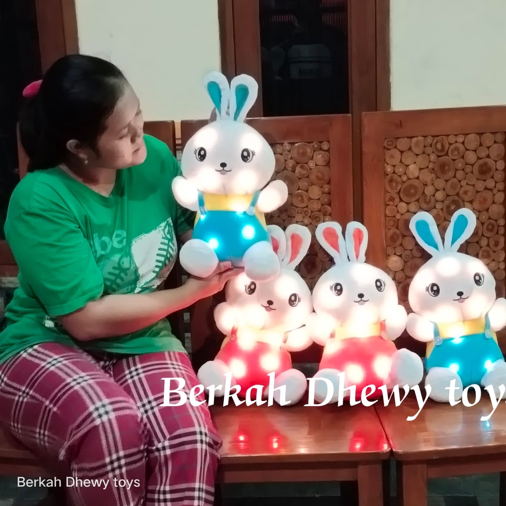 boneka terbaru lengkap dengan lampu LED/boneka rabbit baju led/boneka new led/boneka kelinci pake baju/boneka lucu dan imut