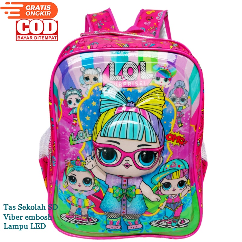 Tas 3D Timbul Ransel Anak Sekolah SD/TK Emboss / tas ransel anak / tas ransel anak laki laki / tas ransel anak perempuan / tas ransel anak BT-5 LAMPU