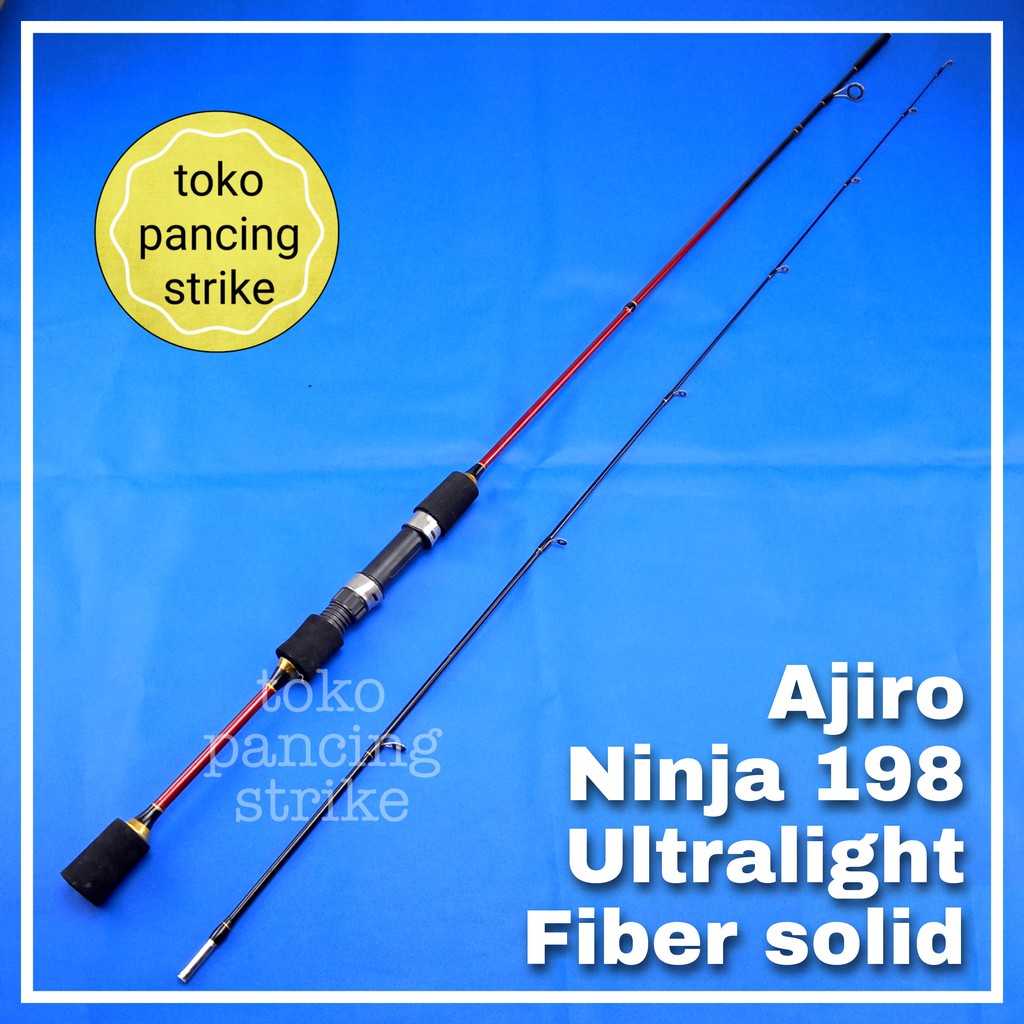 joran pancing ul ultralight lentur fiber solid murah kuat ajiro ninja 198 cm