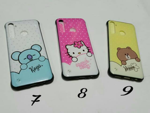 Bumper case glass timbul mix cartoon Realme 5i