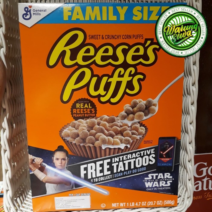 

General mills Reese's puffs sereal- sweet& crunchy corn puffs 586 gram