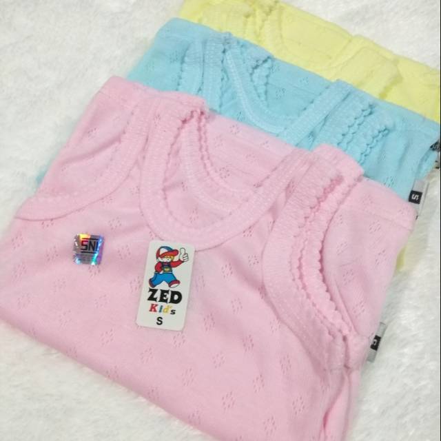 ZED KIDS 6 pcs Kaos Dalam Singlet Bayi SNI Series Warna Uk. S - XL