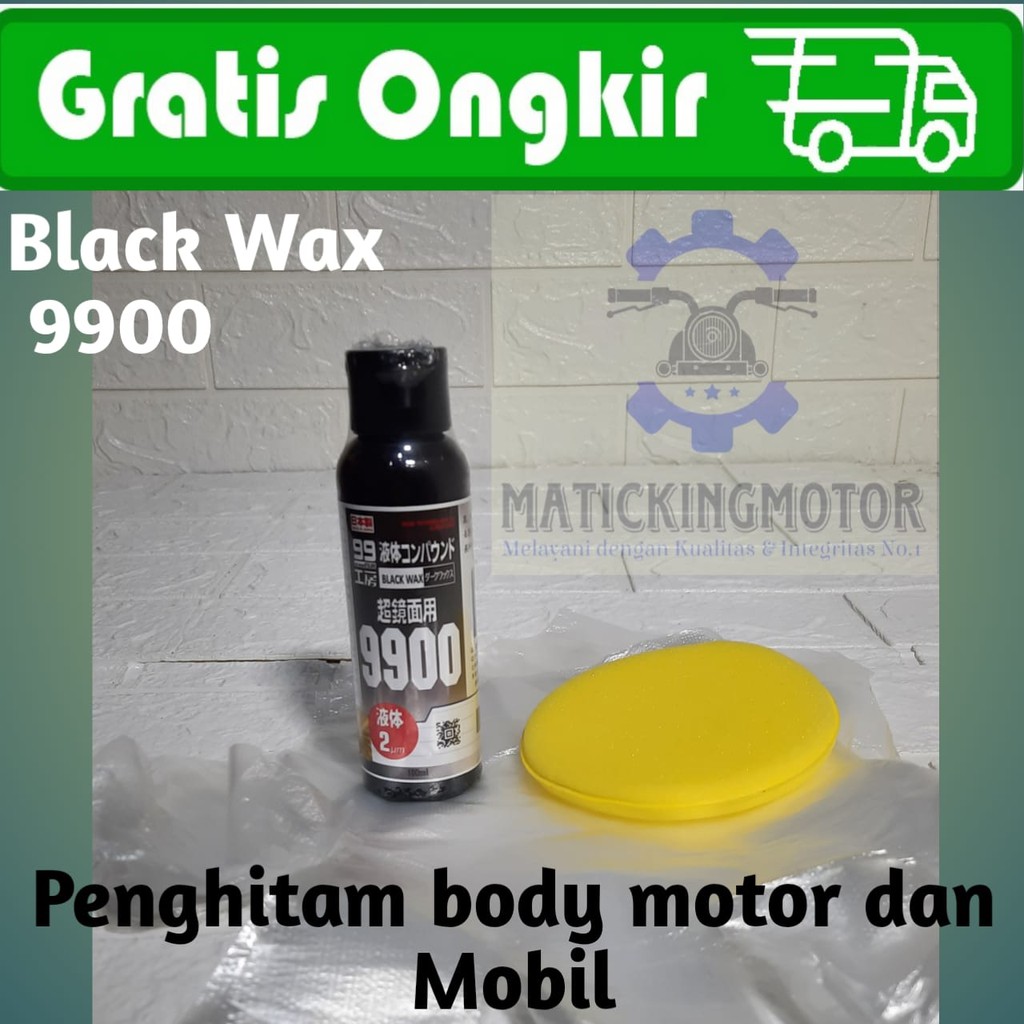 Penghitam body motor mobil permanen black wax kemasan 100ml