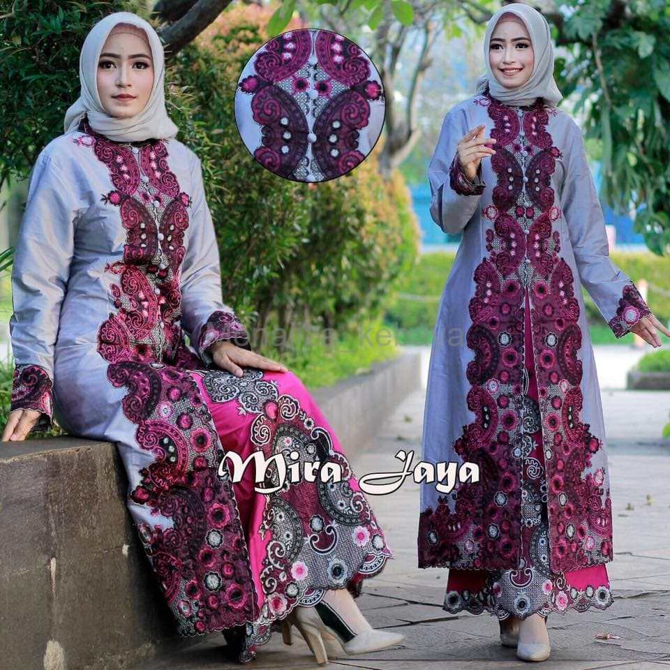 Good Quality Set kebaya pinang abu pink original Mira Jaya