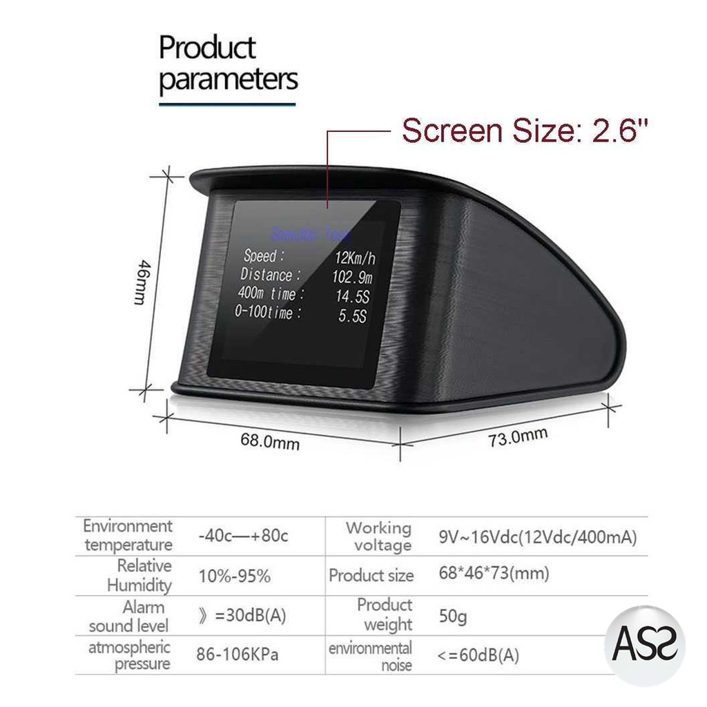 ASS Shop - Display HUD Mobil OBD2 On-board Computer Speedometer - P10