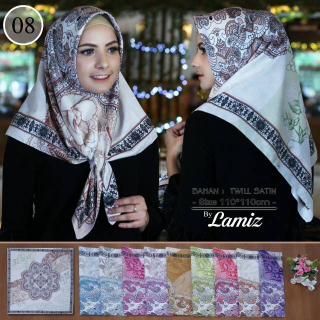 Jilbab Segiempat Lamiz motif08