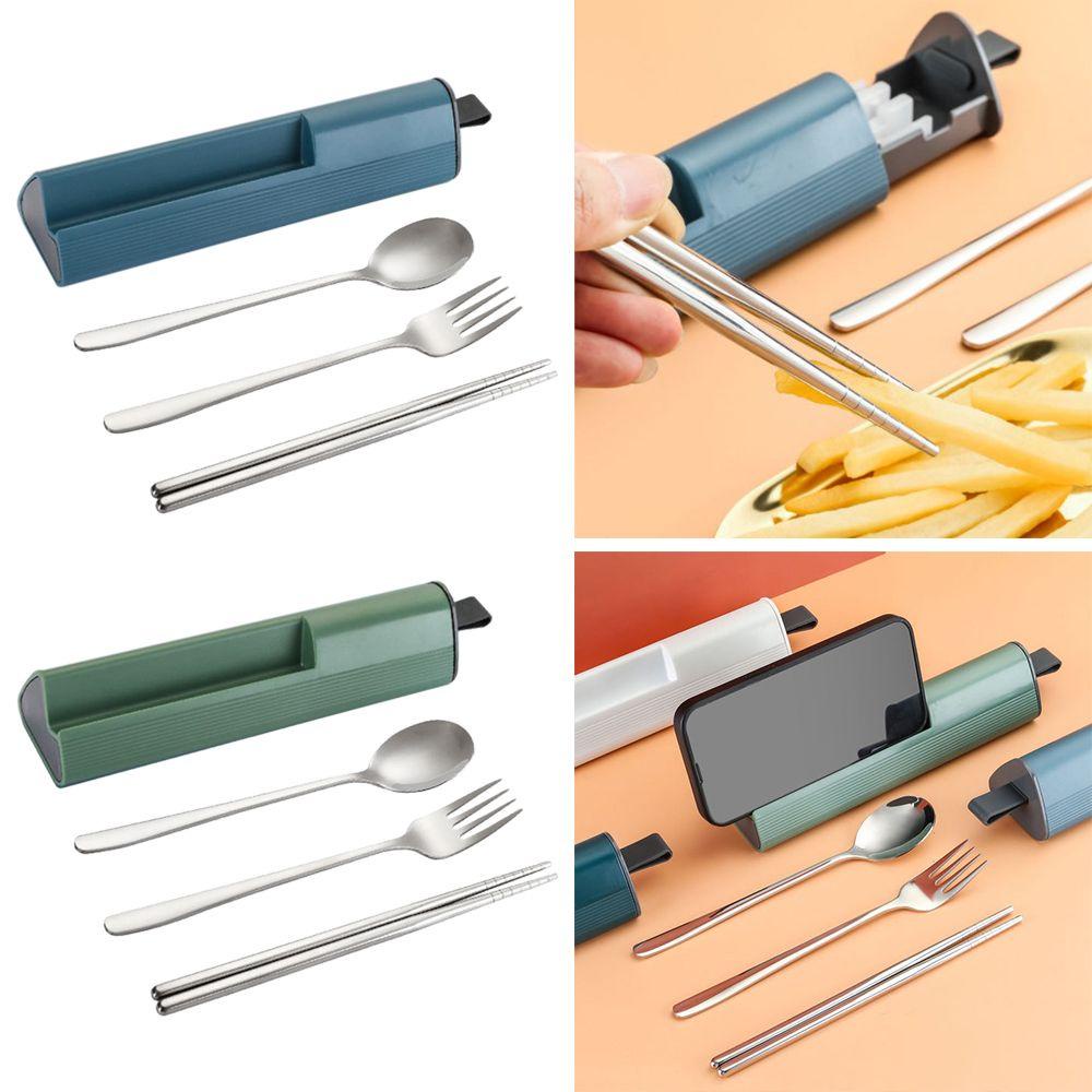 Top Cutlery Set Portable High Quality Travel Sendok Garpu Set Garpu Sendok Sumpit Peralatan Makan Set