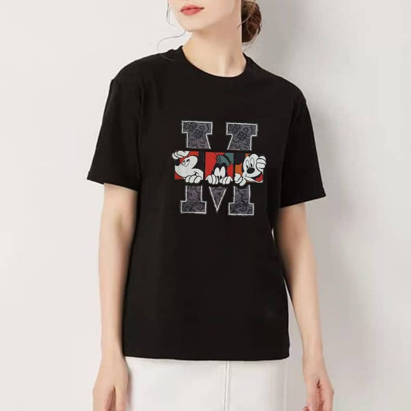 M FOR MICKEY / TERMURAH BAJU KAOS KATUN WANITA LENGAN PENDEK / TUMBLR TEE