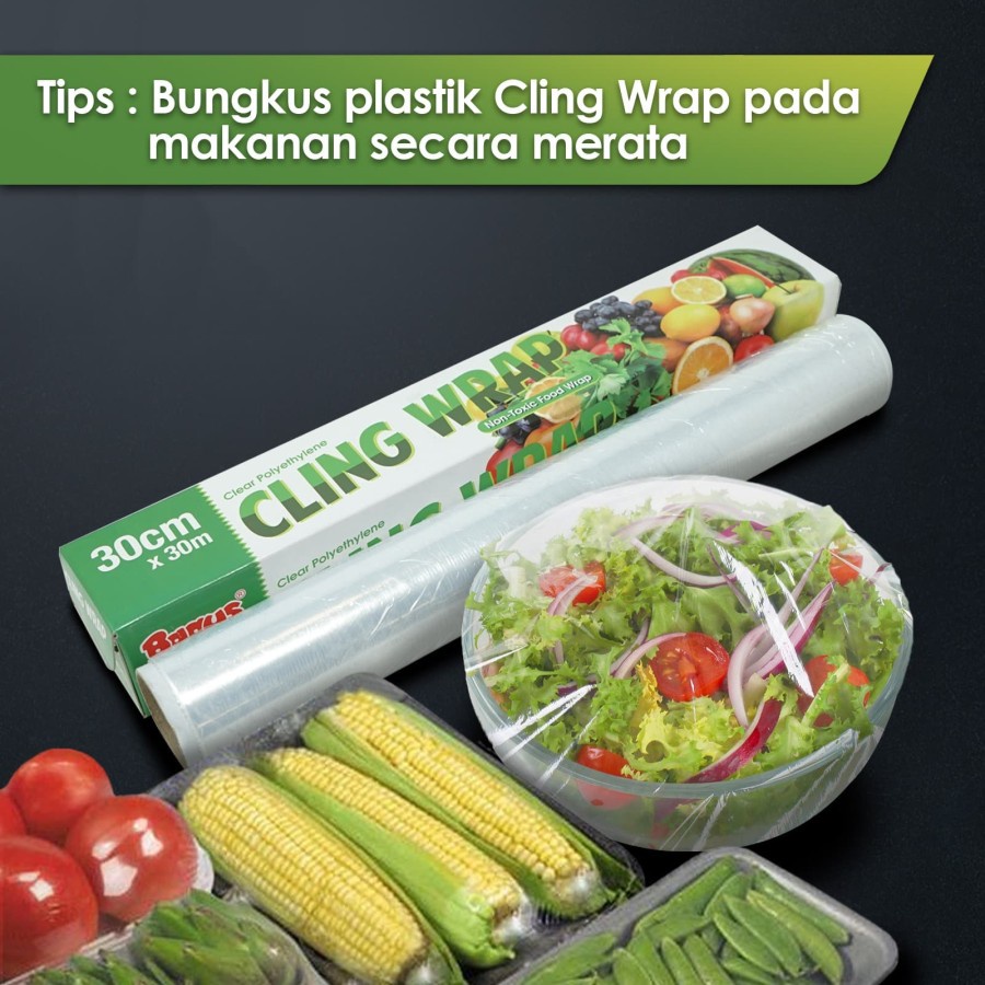 Bagus Cling Wrap Food Grade 30cm Wide x 30m