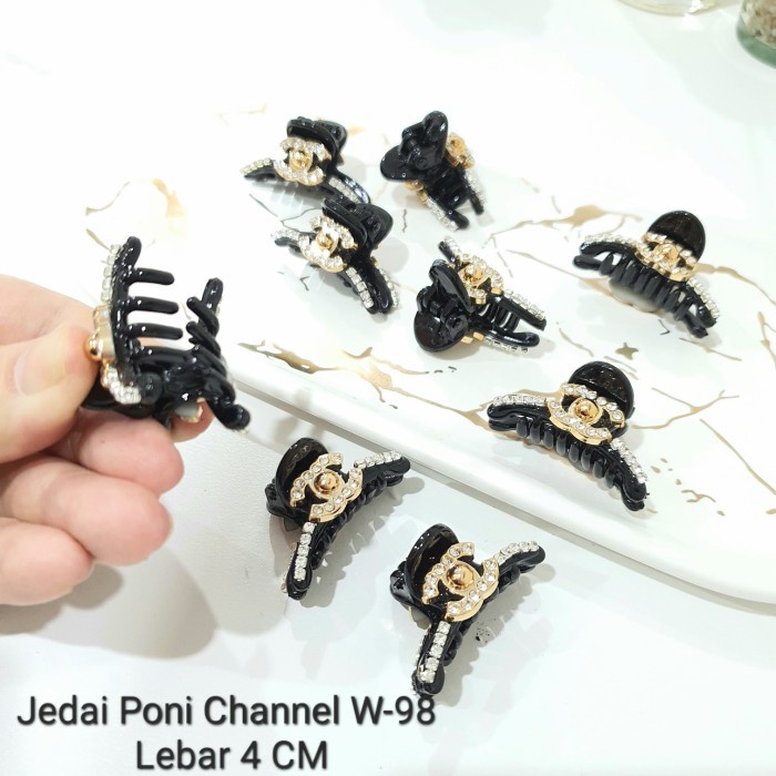 Jedai Poni Channel W-98 Jepit Jepitan Rambut Mata Mewah Premium Import