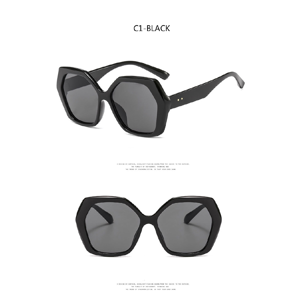 Fashion polygon trend big frame thick side sunglasses for men and women