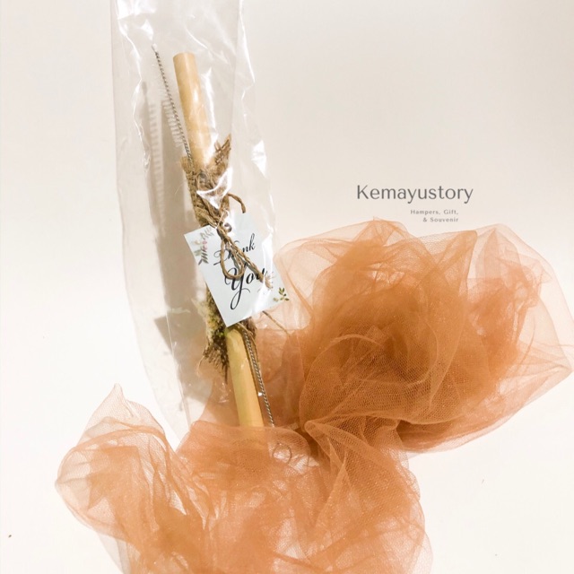 Souvenir pernikahan sedotan bambu kemayustoru