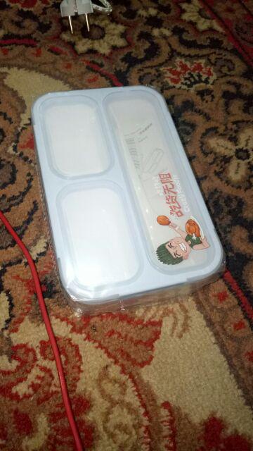 Kotak Makan / Lunch Box/ Ompreng / Tepak / Food Box Yooyee Jinbao Kecil 3 Sekat Grid 606 Yooyee