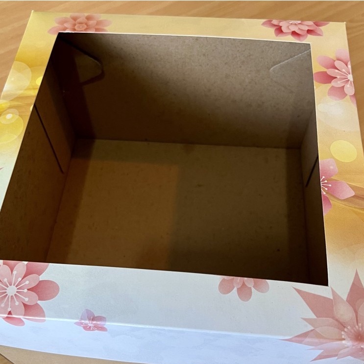 

(5 pcs) dus edisi gold flower kardus natal christmas jendela mika kotak hampers packaging ukuran 25x25x18 cm