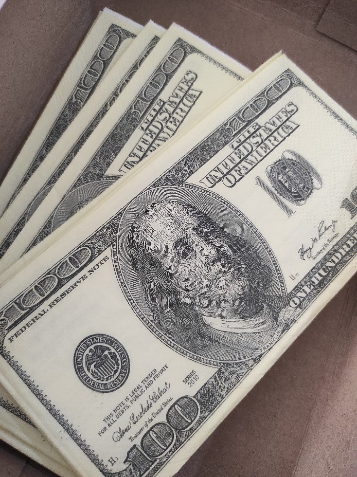 064 - Tissue Dollar Tisu Dolar Tissu Lap Unik Keren Lucu Gambar Usd 100 Dollar