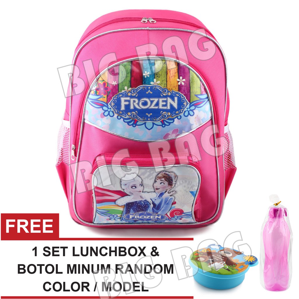 Tas Sekolah Anak Perempuan SD / TK Karakter Kartun - LUMINOUS.RTM + FREE Lunchbox &amp; Botol