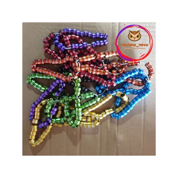 RING BURUNG SAMPLE ALUMINIUM LASER 7,5 MM MERPATI PUTER JALAK KEBO