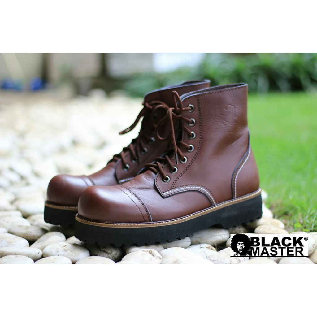 Black Master - Sepatu boots pria underground leather original