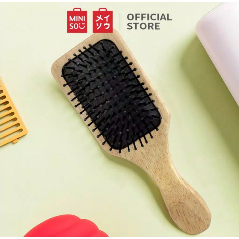 MINISO Sisir rambut wanita/kayu Oval/Kotak