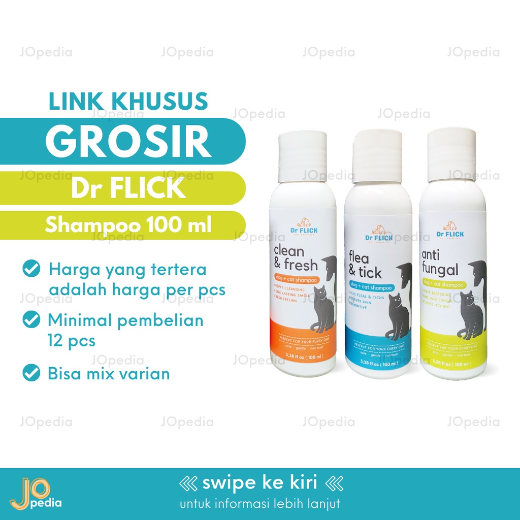 GROSIR DR FLICK Shampoo 100ml Shampo Kucing Anjing Hewan Kutu Jamur Lusinan Supplier