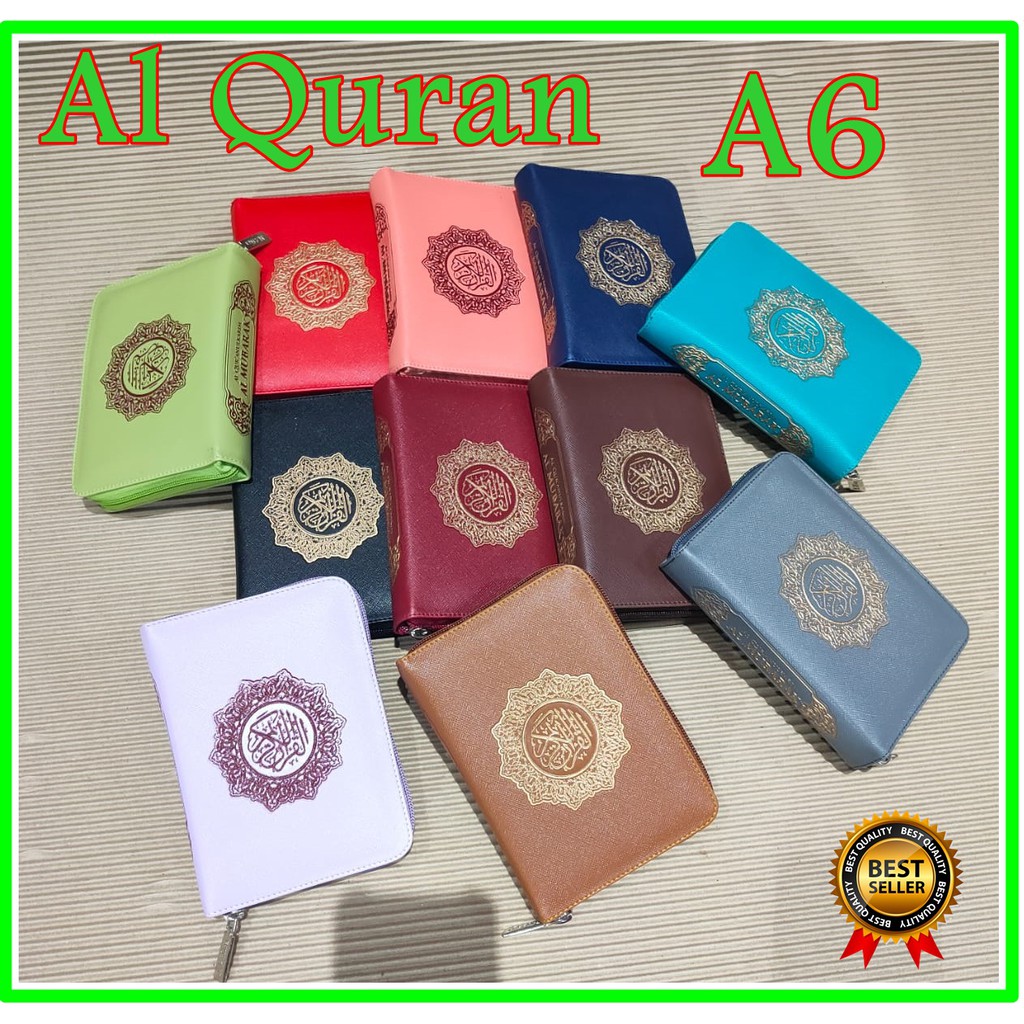 Mushaf Saku Mini Resleting Quran Terjemahan Ukuran A6 ( 16 x11) Alquran Tanpa Tajwid