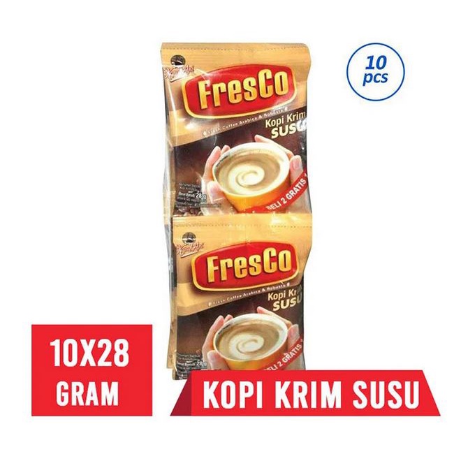 

Fresco Kopi Krim Susu 10 Sachet - Kopi Fresco Susu Coffee Arabica Robusta