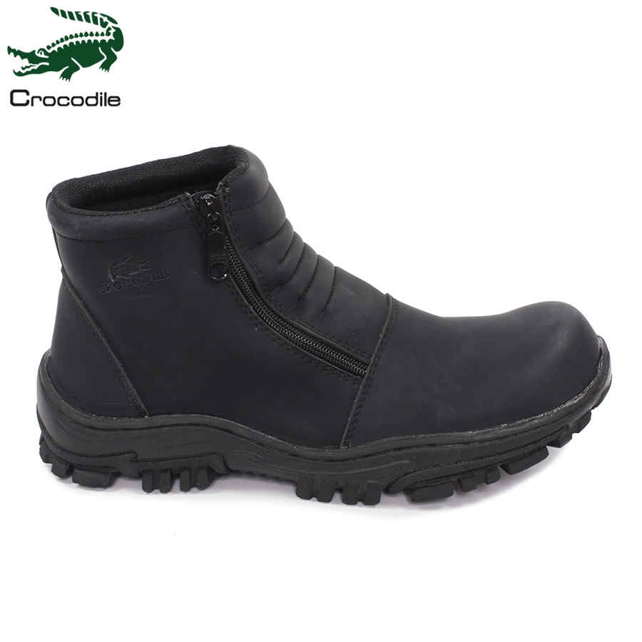 SEPATU BOOTS ZIPPER PRIA  CROCODILE STRUTS KREM RESLETING SANTAI KASUAL KERJA SAFETY