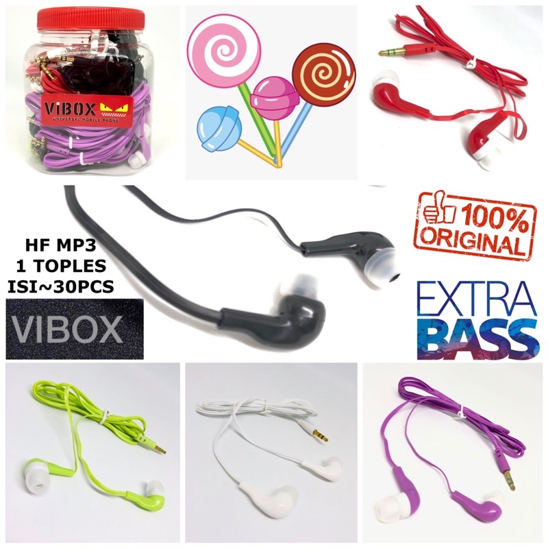 PROMO~1TOPLES ISI 30PCS HANDSFREE VIBOX HF MP3 SOFT CANDY LOVE MUSIC EVERY TIME