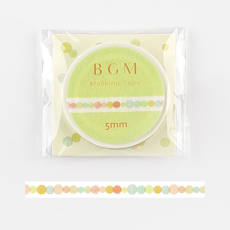 

BGM Colorful Circle Slim Washi Tape