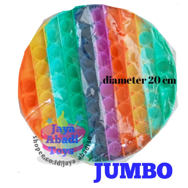 MAINAN ANAK VIRALL FIDGET PUSH /POP IT PELANGI RAINBOW MOTIF LUCU MURAH MERIAH-Jumbo Bulat