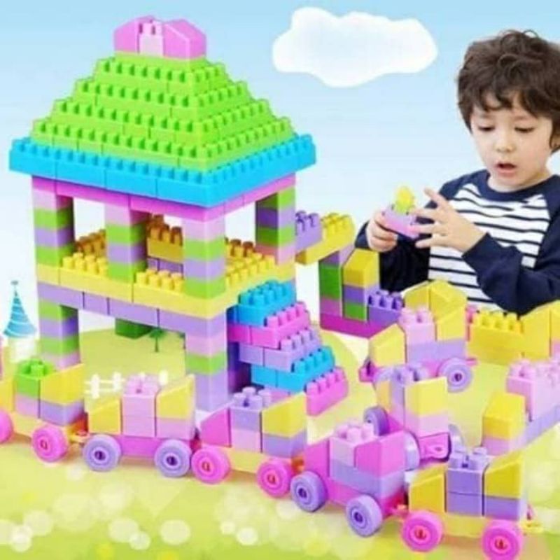 Mainan building block besar isi 136 pcs