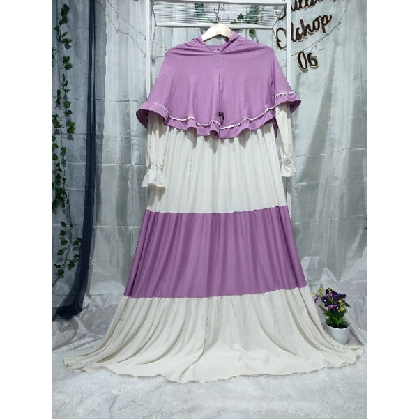 GAMIS  SUSUN IBU KOMBINASI PUTIH/GAMIS  TERLARIS