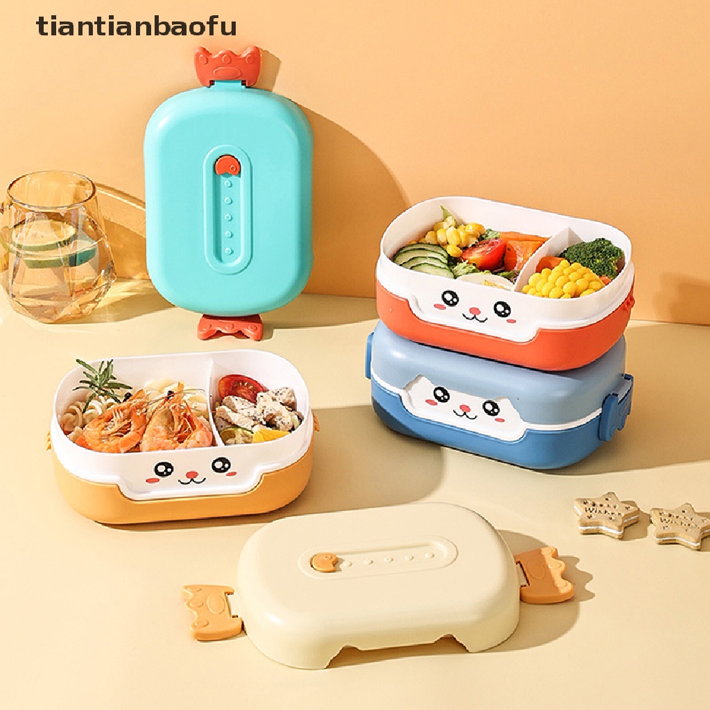 Kotak Makan Siang Bento Bentuk Persegi Panjang Motif Kartun Anime Bahan Plastik Anti Bocor Untuk Anak Sekolah