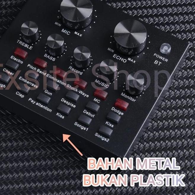 [eXs] Sound Card Audio V8 Mixer Bluetooth USB External Soundcard Vlogging r