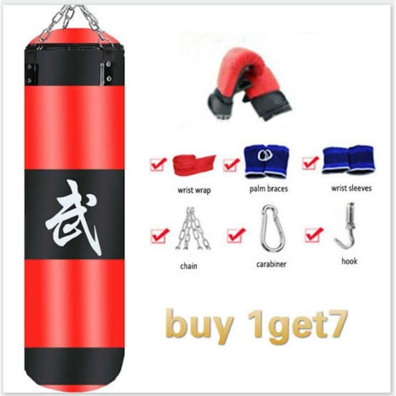 SARUNG SAMSAK TINJU MMA MUAY THAI BOXING (100 cm) SAMSAK SET 8 in 1 SAMSAK GANTUNG