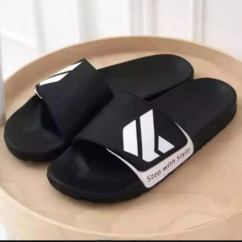 Sandal Slide Pria &amp; Wanita Logo Step With Style