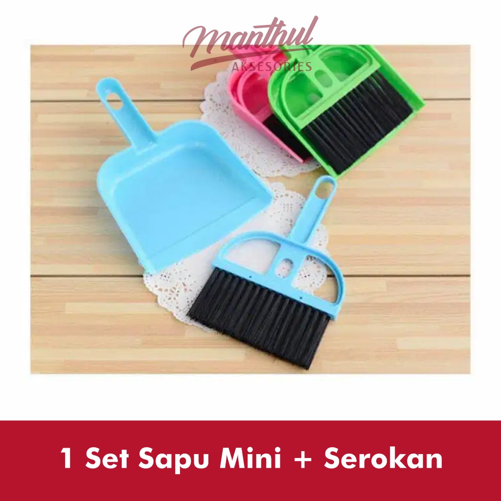 Sapu Mini 1 Set Serok Cikrak Dust Pan Pengki Serokan Sekop Kebersihan