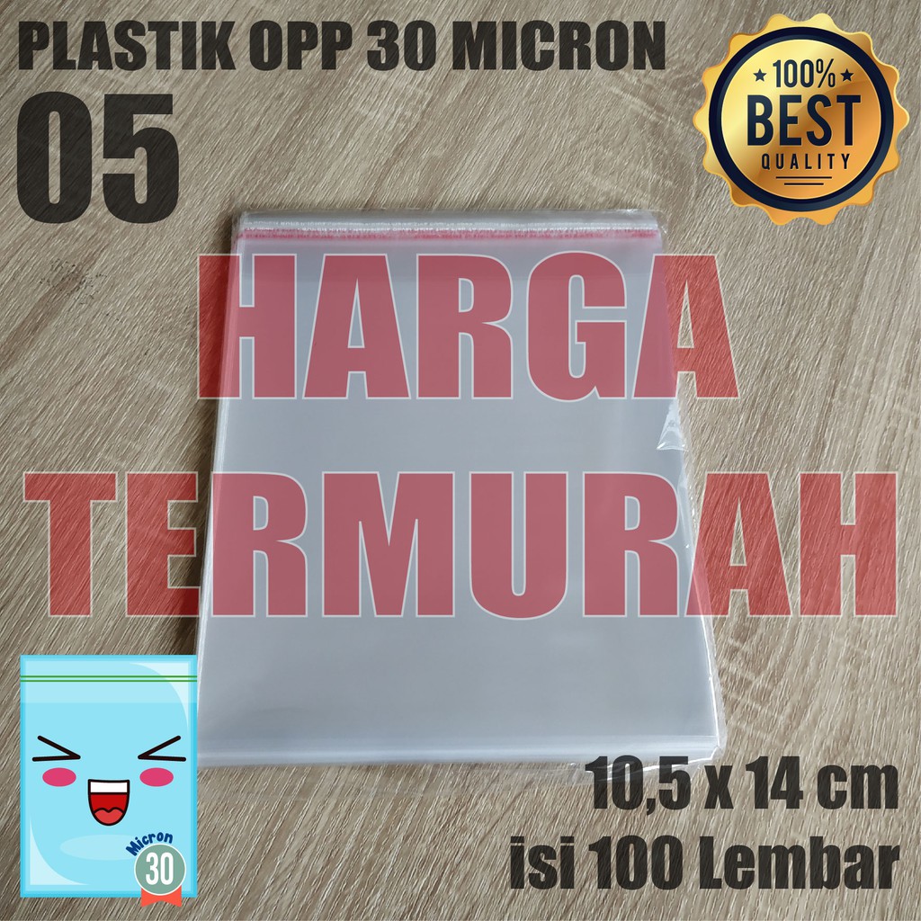 

PLASTIK OPP TEBAL 10,5 x 14 cm 30 Micron (0,5) Isi 100 PCS PLASTIK KEMASAN / PLASTIK ROTI