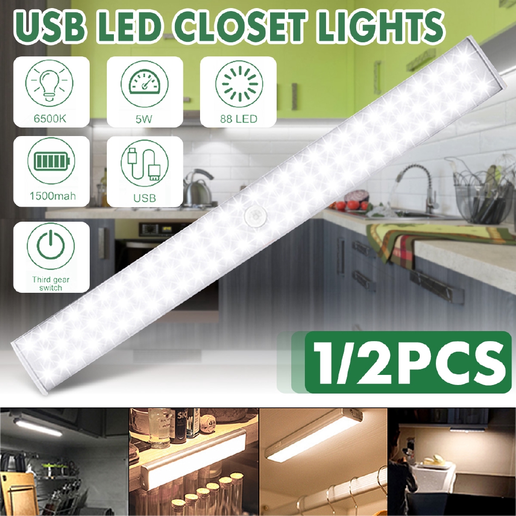 For Elfeland 88 Led Under Cabinet Closet Light Motion Sensor Stair