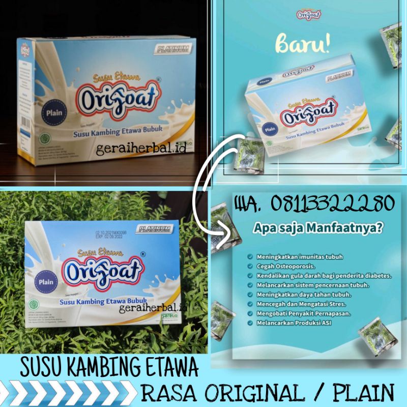 

susu kambing etawa plain atau gurih, susu origoat plain