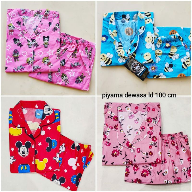 piyama karakter celana panjang ukuran dewasa katun dingin
