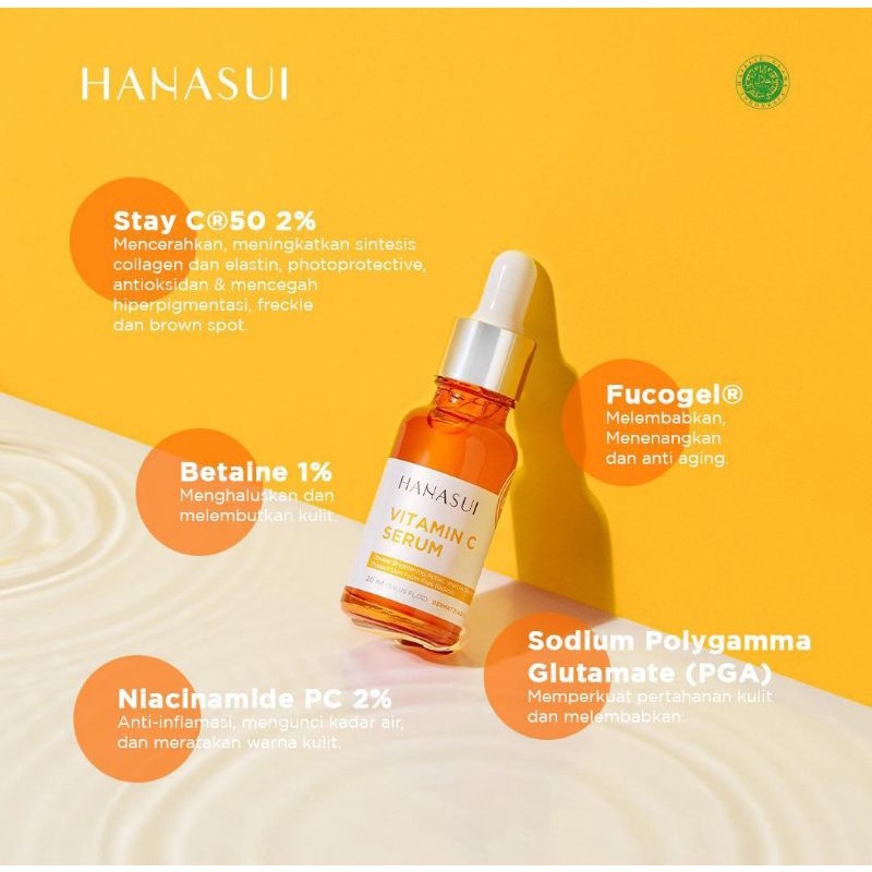 ✿ELYSABETHME✿ ⓗⓐⓝⓐⓢⓤⓘ Hanasui serum c kuning orange mencerahkan memutihkan kulit wajah mudah menyerap