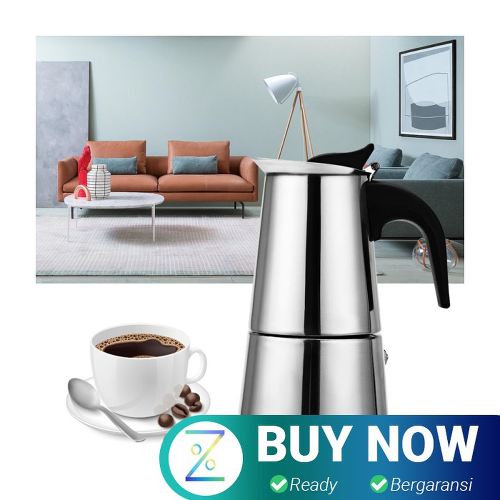 OneTwoCups Espresso Coffee Maker Moka Pot 300ml 6 Cup Z20