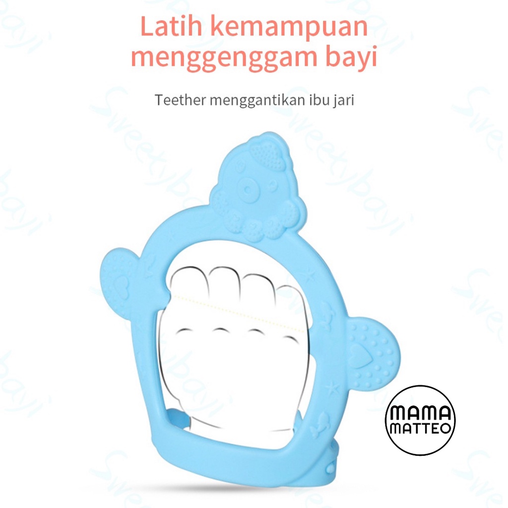 TEETHER Gelang Bayi SIlikon / Bahan Food Grade Silicone / Gigitan Tangan Bayi / Warna Pink Biru Merah Hijau Brown Mauve