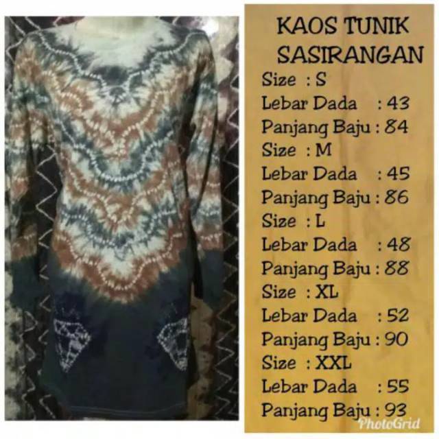 Kaos tunik sasirangan