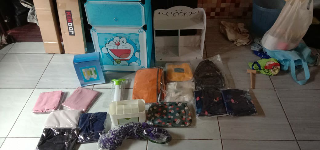 Shenar,lemari Plastik Baju Anak (1x2)/lemari Bedside Table/anti Air/rak Susun/lemari Mini 2 Pintu