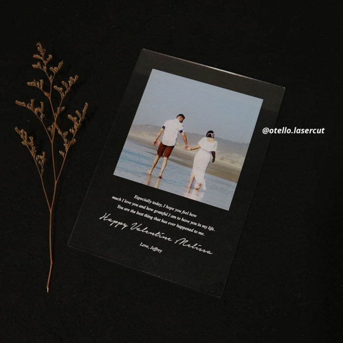 Custom Greeting Card Photo Print Tulisan Hadiah Valentine Anniversary Kartu Greetings Love Pacar