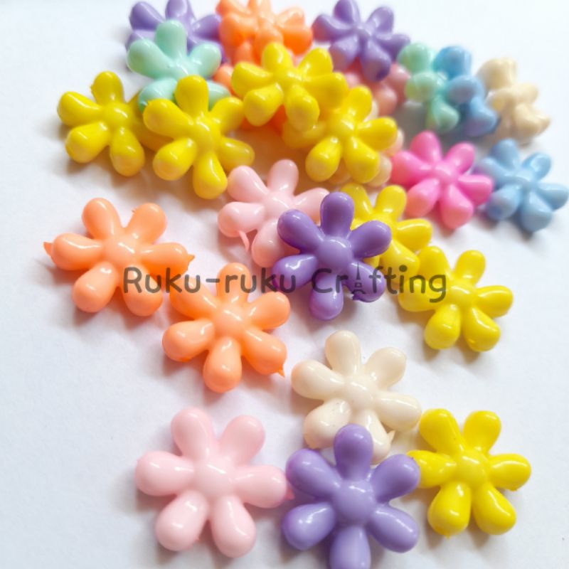 (20 Pcs) Manik Mote Bunga Pastel Bunga Daisy Bunga Kincir