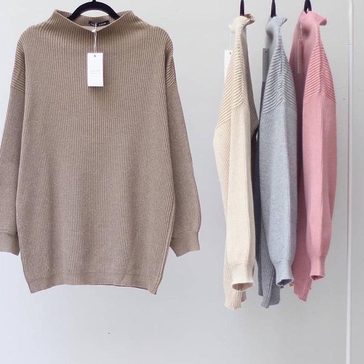 Termurah NIKITA TURTLENECK SWEATER OVERSIZE LONGSLEEVE BALONI PREMIUM - SWEATER SOFT KNIT BASIC KORE