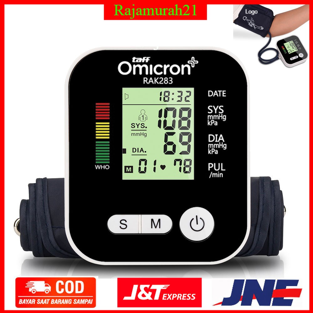 TaffOmicron Pengukur Tekanan Darah Tensi Electronic Blood Pressure Monitor - RAK-283 - White - 7RHR19WH